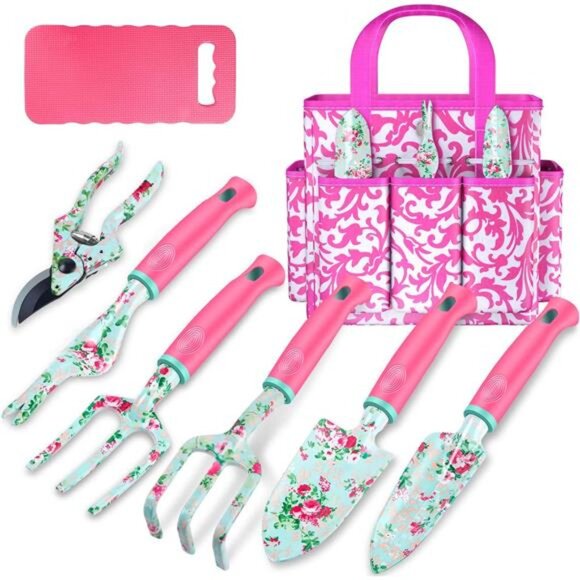 Gardening Tools,8 Pcs Heavy Duty Floral Garden Tool Set Birthday Gifts for Women - Picture 1 of 7